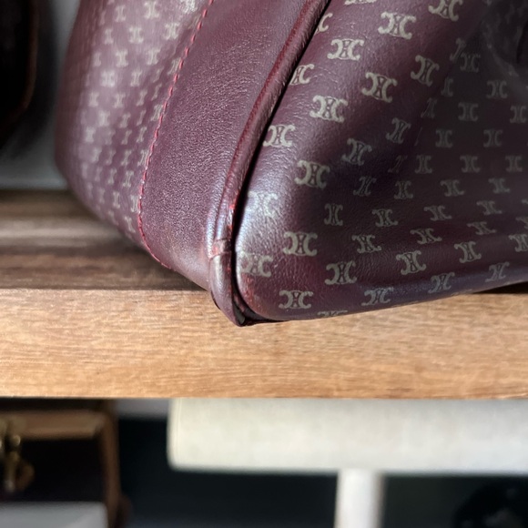 EUC Celine Macadam Burgundy Boston Bag All Leather RARE - Picture 15 of 15